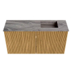 Mondiaz JOYA-DLUX 80cm toiletmeubel - kleur Oak - Wastafel FAYE positie Rechts Zonder kraangat kleur Sombra. SW1424243