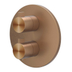 IVY Tribe Partie de finition - pour thermostat encastrable - 2 voies inverseur avec robinet d'arrêt - rosace ronde - inox 316 - Cuivre mat brossé PVD SW1030884