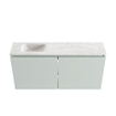 MONDIAZ TURE-DLUX Meuble toilette - 100cm - Greey - EDEN - vasque Ostra - position gauche - 1 trou de robinet SW1104850