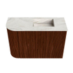 Mondiaz JOYA-DLUX Meuble de salle de bains - 61,6cm - arrondi gauche couleur Ruby - Vasque FAYE position Droite 1 trou de robinet couleur Ostra SW1423799