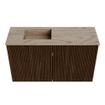 Mondiaz JOYA-DLUX 70cm toiletmeubel - kleur Walnut - Wastafel FAYE positie Links 1 kraangat kleur Arena. SW1424312