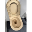 QeramiQ Dely Swirl Toiletset - 36.5x53cm - Wisa XS inbouwreservoir - slim zitting - witte bedieningsplaat - ronde knoppen - beige SW1130206