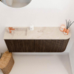 Mondiaz JOYA-DLUX 101.6cm meuble de salle de bains - arrondi droit couleur Noyer - Vasque FAYE position Gauche 1 trou de robinet couleur Frappe SW1422296
