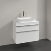 Villeroy & Boch Venticello Meuble sous lavabo 75.7x50.2x60.6cm avec 2 tiroirs pour lavabo à poser central blanc brillant 1025488