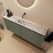 MONDIAZ TURE-DLUX Meuble toilette - 120cm - Army - EDEN - vasque Glace - position centrale - sans trou de robinet SW1103179
