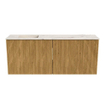 Mondiaz JOYA-DLUX 100cm toiletmeubel - kleur Oak - Wastafel FAYE positie Links 1 kraangat kleur Nata. SW1424030