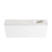 MONDIAZ TURE-DLUX Meuble toilette - 120cm - Talc - EDEN - vasque Ostra - position droite - sans trou de robinet SW1104654