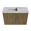 Mondiaz JOYA-DLUX 60cm meuble de toilette - couleur Dusk - Vasque FAYE position Gauche Sans trou de robinet couleur Glace. SW1423137