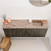 Mondiaz JOYA-DLUX 100cm toiletmeubel - kleur Shadow - Wastafel FAYE positie Rechts 1 kraangat kleur Arena. SW1424815