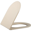 eramiQ Dely Swirl Ensemble WC - 36.3x51.7cm - Réservoir encastré Geberit UP320 - Abattant fin - Plaque de commande en laiton brossé - Boutons ronds - Beige SW1130220