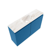 MONDIAZ TURE-DLUX Meuble toilette - 80cm - Jeans - EDEN - vasque Frappe - position centrale - 1 trou de robinet SW1102803