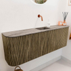 Mondiaz JOYA-DLUX Meuble de salle de bains 123.2cm - arrondi gauche et droite couleur Dusk - Vasque FAYE position Milieu Sans trou de robinet couleur Oza SW1426030