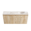 MONDIAZ TURE-DLUX Meuble de toilettes 100 cm Washed Oak. Lavabo EDEN Frappe position droite. Avec 1 trou de robinet. SW1103086