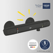 GROHE Precision Trend QuickFix Douchekraan - thermostatisch - zonder omstel - met koppelingen - HOH=15cm - matte black (zwart) SW1126344