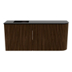 Mondiaz JOYA 91.6cm toiletmeubel - ronding rechts kleur Walnut - Wastafel FAYE positie Links Zonder kraangat kleur Urban. SW1421372
