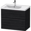 Duravit D-neo Meuble sous vasque 78.4x45.2x62.5cm 2 tiroirs Chêne (noir) mat SW640926