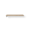 Looox Wood collection Solo plan sous vasque - 140x46cm - Avec porte-serviettes (gauche) inox brossé - Chêne massif gris ancien SW108660