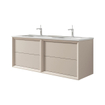 Adema Prime Core Ensemble de meuble - 120x50x45cm - 2 vasques rectangulaires Blanc - 2 trous de robinet - 4 tiroirs - avec miroir rectangulaire - Cotton (beige) SW925899