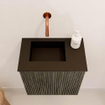 Mondiaz JOYA 40cm toiletmeubel - kleur Shadow - Wastafel FAYE positie Links Zonder kraangat kleur Urban. SW1421475