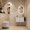 MONDIAZ TURE-DLUX Meuble toilette - 80cm - Linen - EDEN - vasque Frappe - position droite - 1 trou de robinet SW1102833