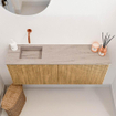 Mondiaz JOYA-DLUX 100cm meuble de toilette - couleur Oak - Vasque FAYE position Gauche Sans trou de robinet couleur Saba. SW1424170