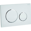 Geberit Sigma20 plaque de commande - chasse à 2 touches - boutons ronds - blanc/brillant/chrome/blanc SW53743