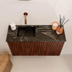 Mondiaz JOYA-DLUX 70cm toiletmeubel - kleur Ruby - Wastafel FAYE positie Links Zonder kraangat kleur Lava. SW1423628