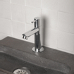 Differnz ensemble de lavabo - 38x24x8cm - Rectangulaire - 1 trou de robinet - Chromé - Pierre naturelle noire SW21928