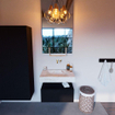 Mondiaz ALAN-DLUX Ensemble de meuble - 70cm - meuble Urban mat - 1 tiroir - Lavabo Cloud Frappe suspendu - vasque Centre - 0 trous de robinet SW805374