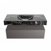 Mondiaz ALAN-DLUX Ensemble de meuble - 110cm - meuble Dark grey mat - 1 tiroir - Lavabo Cloud Lava suspendu - vasque Centre - 0 trous de robinet SW808358