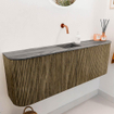 Mondiaz JOYA-DLUX 123.2cm toiletmeubel - ronding links en rechts kleur Dusk - Wastafel FAYE positie Midden Zonder kraangat kleur Sombra. SW1426185