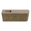 Mondiaz JOYA-DLUX Meuble de salle de bains 101.6cm - arrondi droit couleur Dusk - Vasque FAYE position Gauche 1 trou de robinet couleur Saba SW1426095