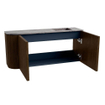 Mondiaz JOYA-DLUX Meuble de toilette 91,6cm - arrondi gauche couleur Walnut - Vasque FAYE position Droite 1 trou de robinet couleur Sombra. SW1424753