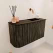 Mondiaz JOYA Meuble de salle de bains 71,6cm - arrondi gauche couleur Shadow - Vasque FAYE position droite Sans trou de robinet couleur Urban SW1421532