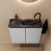 MONDIAZ TURE-DLUX Meuble de toilettes 60 cm Plata. EDEN lavabo Lava position droite. Avec 1 trou de robinet. SW1103951
