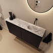 MONDIAZ TURE-DLUX Meuble toilette - 100cm - Urban - EDEN - vasque Glace - position droite - sans trou de robinet SW1103127