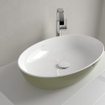 Villeroy & Boch Artis opzetwastafel 61x41cm ovaal sage green SW644081