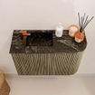 Mondiaz JOYA-DLUX Meuble de toilette 61,6cm - arrondi droit couleur Dusk - Vasque FAYE position Gauche 1 trou de robinet couleur Lava. SW1423245