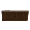 Mondiaz JOYA-DLUX Meuble de salle de bains 111.6cm - arrondi droit couleur Walnut - Vasque FAYE position Gauche Sans trou de robinet couleur Saba SW1424690