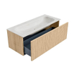 MONDIAZ KURVE-DLUX 110cm Meuble salle de bain - couleur Oak - 1 tiroir - vasque BIG MEDIUM centre - 1 trou de robinet - couleur Ostra SW1137737