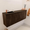 Mondiaz JOYA 111.6cm meuble de salle de bains - arrondi droit couleur Walnut - Vasque FAYE position Gauche 1 trou de robinet couleur Urban. SW1421366