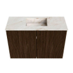Mondiaz JOYA-DLUX 60cm meuble de salle de bains - couleur Walnut - Vasque FAYE position Milieu Sans trou de robinet couleur Frappe. SW1422262