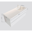 Mondiaz VICA ensemble de meuble de salle de bain - 120cm - meuble sous-vasque armée - 4 tiroirs - lavabo lune droite - 1 trou de robinet - version XL 60cm haut SW1090033