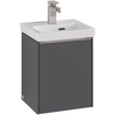 Villeroy & boch subway 3.0 meuble sous lavabo 40x40x30cm avec 1 porte à droite à fermeture douce avec poignée aluminium brillant aggloméré blanc brillant SW701652