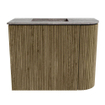 Mondiaz JOYA-DLUX Meuble de salle de bains - 51,6cm - arrondi droit couleur Dusk - Vasque FAYE position gauche Sans trou de robinet couleur Oza SW1425998