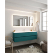 MONDIAZ VICA Ensemble de meuble salle de bain - 150cm - 2 tiroirs - lavabo Cloud central - 1 trou de robinet - solid surface smag SW411319