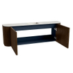 Mondiaz JOYA-DLUX 123.2cm meuble de salle de bains - arrondi gauche et droite couleur Walnut - Vasque FAYE position Milieu Sans trou de robinet couleur Ostra. SW1422678