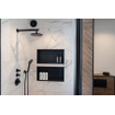 BRAUER Black Edition Regendoucheset inbouw - hoofddouche 20cm - 3 gladde knoppen - inclusief inbouwdeel - rechte wandarm - handdouche rond 3 standen - mat zwart SW486506