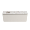 MONDIAZ TURE-DLUX Meuble toilette - 120cm - Linen - EDEN - vasque Glace - position gauche - 1 trou de robinet SW1103421