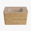 Mondiaz CIRO-DLUX Badkamermeubelset - 80x45x50cm - Solid surface wastafel Saba - 1 wasbak Midden - 1 kraangat - 2 lades - Oak SW1531155